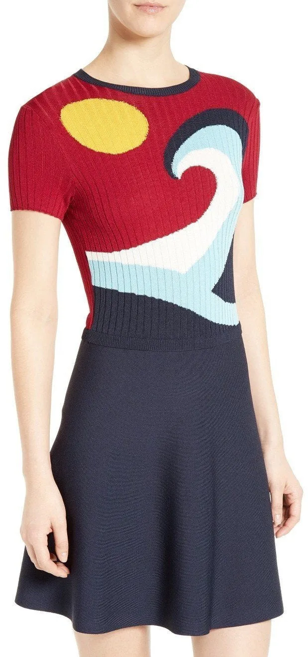 'Waves & Sun' Knit Mini Dress