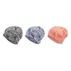 Women Cotton Multi-purpose Rose Pattern Printing Beanie Cap Bib Headscarf