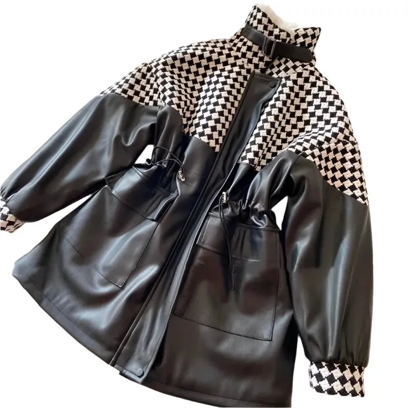 Women's Leather Coats Mid-length Jackets