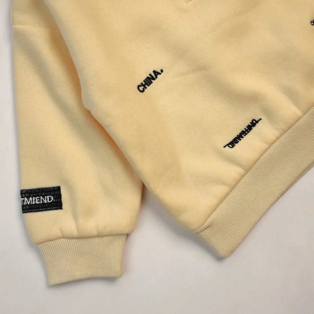 Yellow Quilted Zipper Sweatshirt for Boys 7190